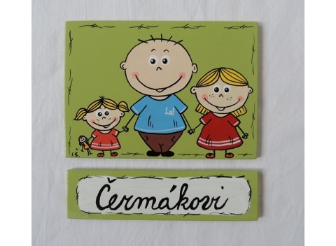 Cedulka na dveře-velká -Rodinka